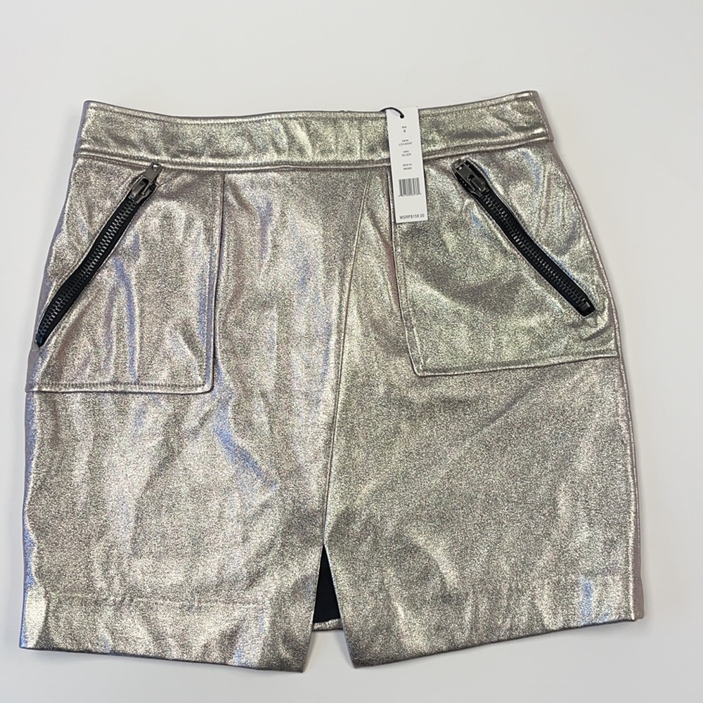 W118 by Walter Baker metallic mini skirt w/ zippers NWT